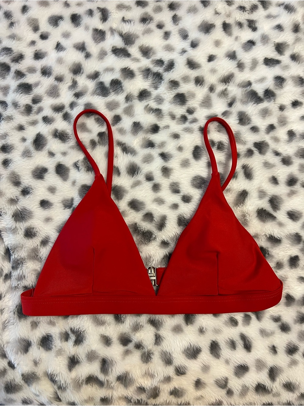 Vibrant Red Triangle Bikini Top